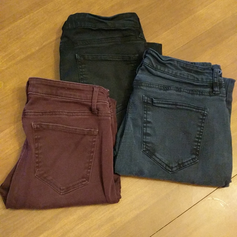 3 PAIR - Buffalo David Burton mid rise stretch skinny pants